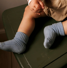 MP Denmark - Cotton rib baby socks - Light brown melange