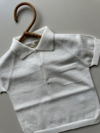 Wedoble Gebreide polo - Off white