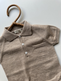 Wedoble Gebreide polo - Taupe
