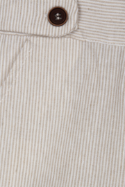 Dr. Kid Gestreepte korte broek met bretels - Beige/Ecru