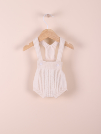 Wedoble Gebreid broekje met bretels - Beige