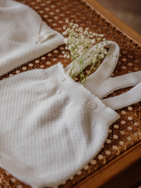 Wedoble Gebreid broekje met bretels - Ecru