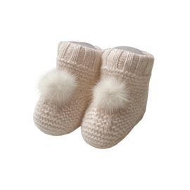 Juliana Slofjes met pompon- Beige