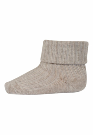 MP Denemark - Cotton rib baby socks - Beige melange