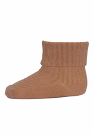 MP Denmark - Cotton rib baby socks - Tawny brown