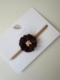 Haarband Bloem - Bruin