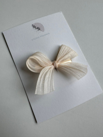 Haarspeldje strik - Crème