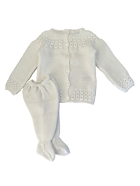 Juliana 2-delig gebreid setje - Wit