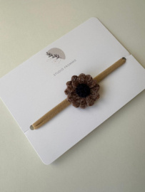 Haarband Bloem - Bruin