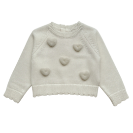 Dr. Kid Trui met hartjes - Off white