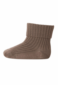 MP Denmark - Cotton rib baby socks - Brown sienna