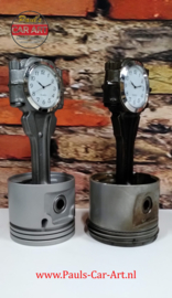 V8 Piston clock