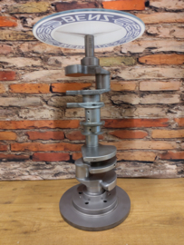 Mercedes V8 Kurbelwellentisch / Beistelltisch, ø35 cm Tischplatte mit MB-Logo