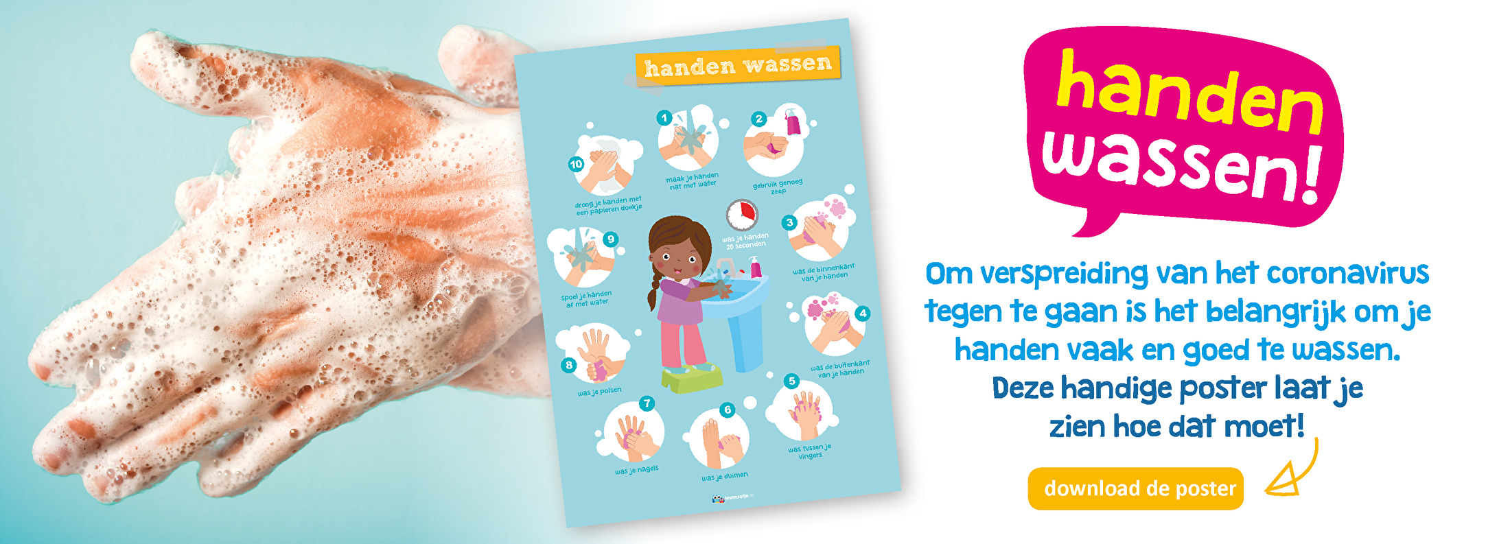 handen wassen poster