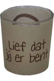Lief dat jij er bent - waxinelichtje