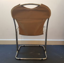 Chromen/canvas buisstoel, fauteuil (DLD - '70)