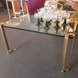 Peter Ghyczy salontafel messing/glas (NL – ’70)