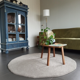Beige vloerkleed rond