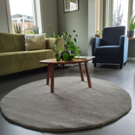 Beige vloerkleed rond
