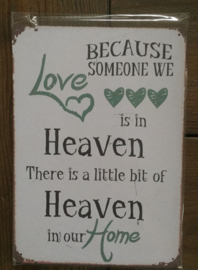 Tekst bordje nr 243 Love in heaven
