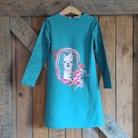 Jurk struisvogel/lama winter maat 116