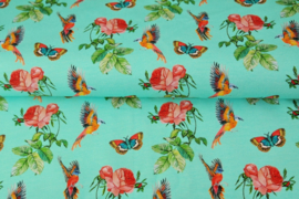 All over print tricot vogel/vlinder