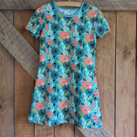 Jurk groen met bloemen maat 98