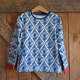 Sweater blauw/wit maat 116