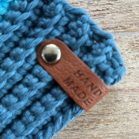 Gehaakte pannenlappen 3 tinten blauw