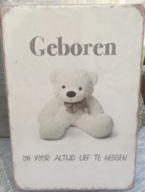 Nostalgisch bordje nr 199 Geboren