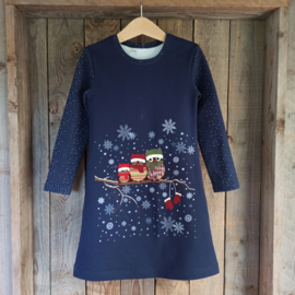 Kerstjurk uiltjes maat 110