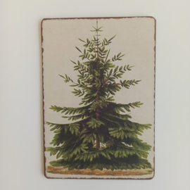 Nostalgisch bordje kerstboom K37