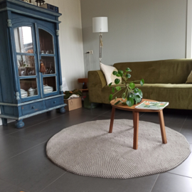 Beige vloerkleed rond