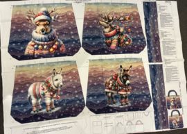 Tas paneel kerst ezel/hert