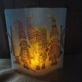 Windlicht cover kerst getekende kinderen