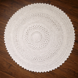 Gehaakt vloerkleed ecru 138cm