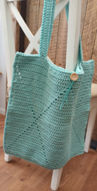 Gehaakte shopper mint groen