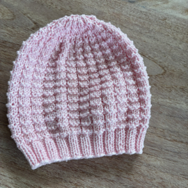 Gebreide baby-sokjes en muts roze
