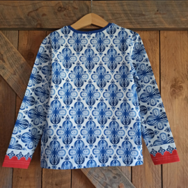 Sweater blauw/wit maat 116