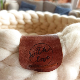 Gehaakte lontwollen mand ivoor