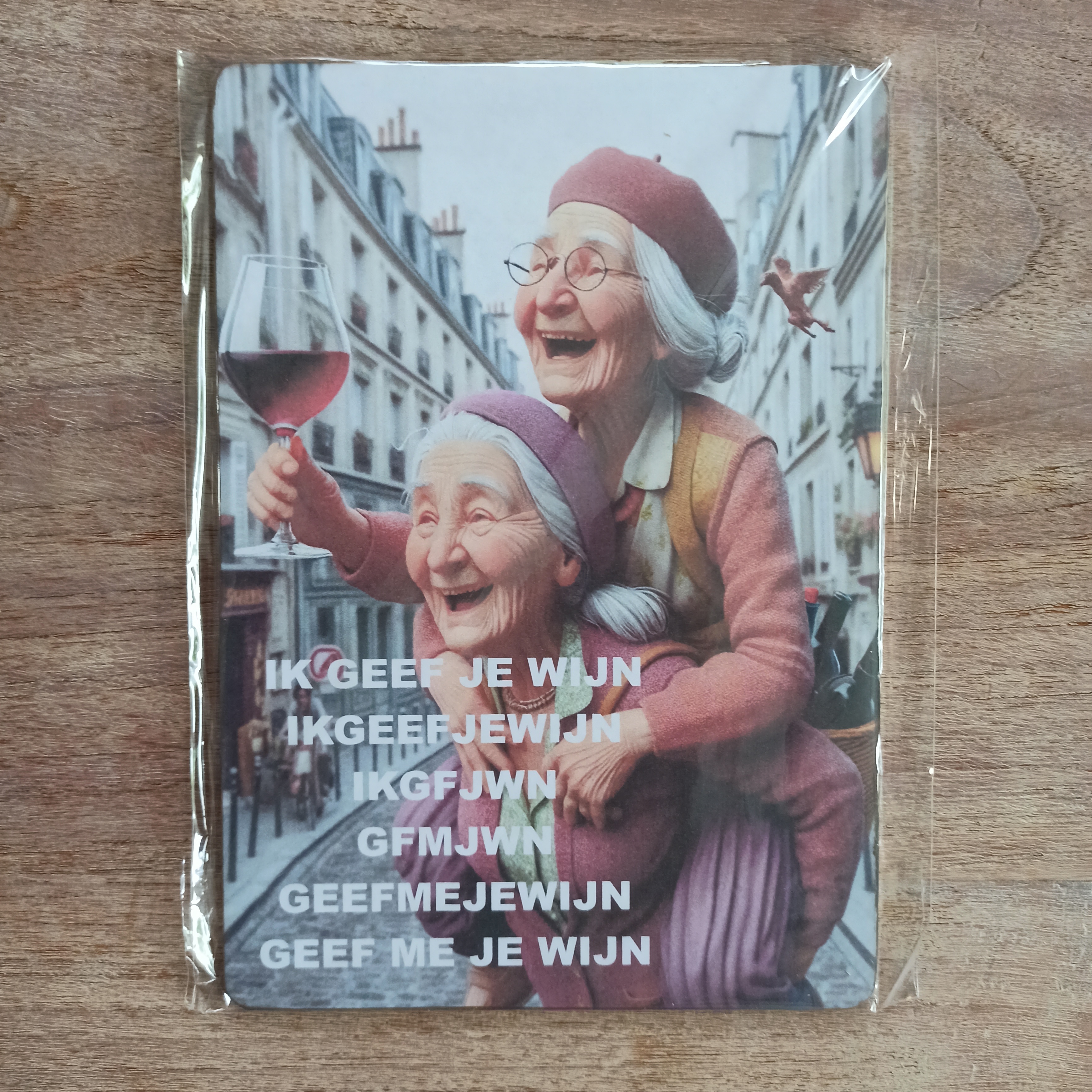 Decoratiebordje: Ik geef je wijn.....