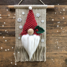 Gnomie Macramé kerstwandkleed