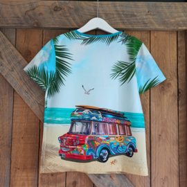 T-shirt Ibiza scooter en bus maat 128