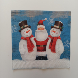 Sneeuwpoppen met kerstman