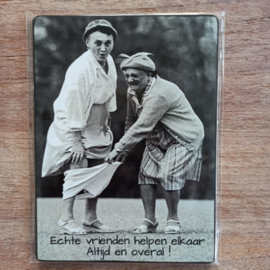 Nostalgisch bordje: Echte vrienden (onderbroek)