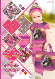 Kinder tas-paneel paard roze