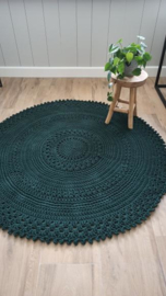 Vloerkleed Cato rond donker groen 155cm