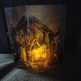 Windlicht cover kerststal