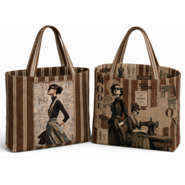 Tas-paneel Vintage Magazine dark brown