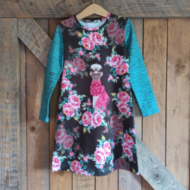 Jurk struisvogel/lama winter maat 116